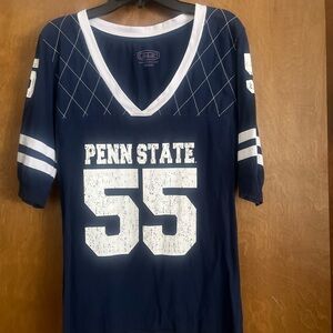Navy Blue Jersey Top with White Print